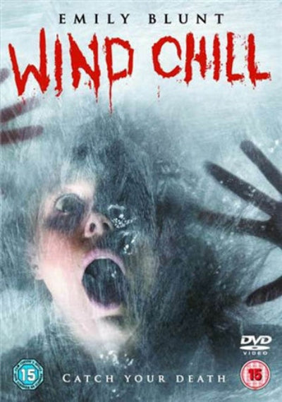 DVD cover of 'Wind Chill' with a person behind a glass pane, looking scared.