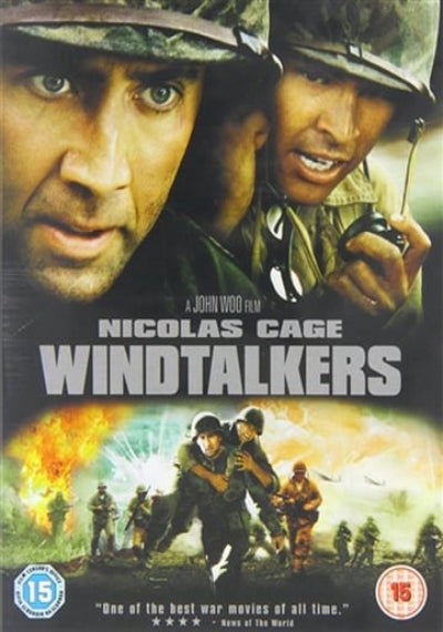 Movie poster for 'Windtalkers' featuring soldiers and a dramatic scene.