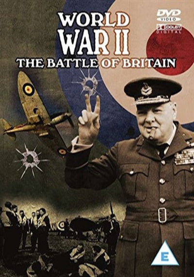 DVD cover of 'World War II: The Battle of Britain' featuring Winston Churchill and a fighter plane.