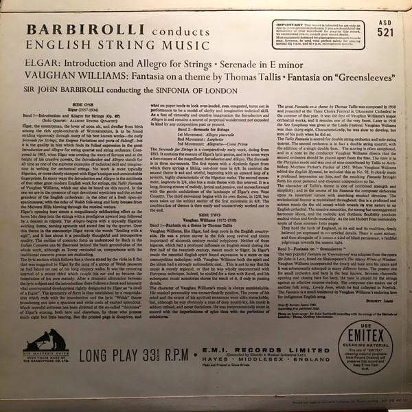 Barbirolli conducts English String Pick and Sell the shop for Stay Home Entertainment Packs.!! Vinyl 12"