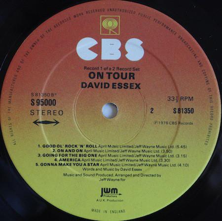 David Essex: David Essex on Tour: LP - CBS 95000 Pick and Sell the shop for Stay Home Entertainment Packs.!! Vinyl 12"