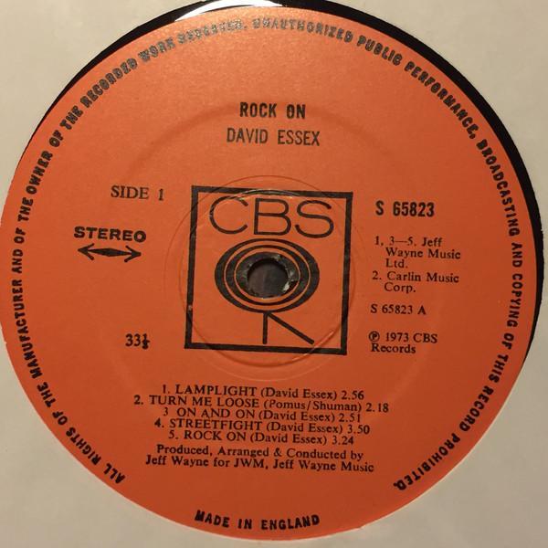 David Essex: rock on 12" Vinyl LP - CBS 65823 Pick and Sell the shop for Stay Home Entertainment Packs.!! Vinyl 12"