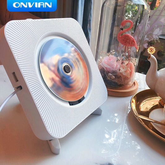 Onvian Wall Mounted CD Player Surround Sound FM Radio Bluetooth USB MP3 Disk Portable Music Player Remote Control Stereo Speaker Pick and Sell the shop for Stay Home Entertainment Packs.!! CDP