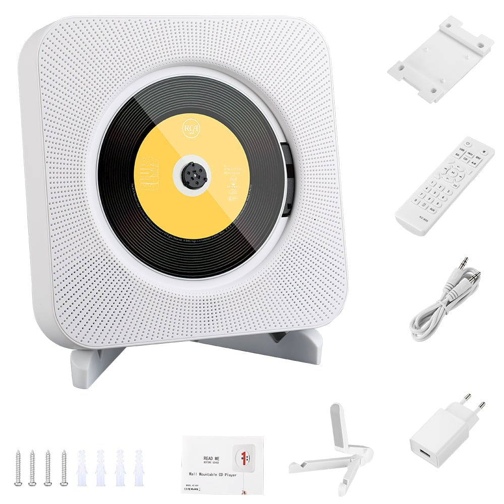 Onvian Wall Mounted CD Player Surround Sound FM Radio Bluetooth USB MP3 Disk Portable Music Player Remote Control Stereo Speaker Pick and Sell the shop for Stay Home Entertainment Packs.!! CDP