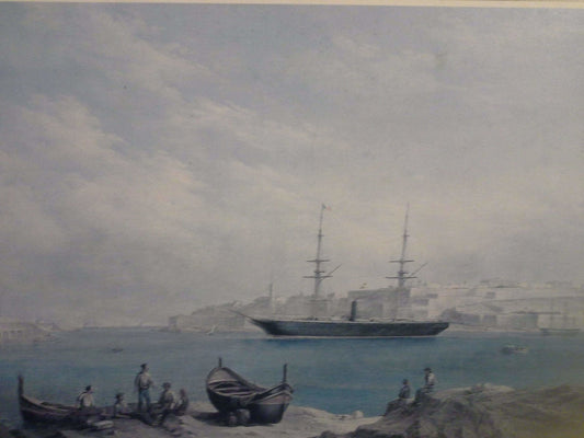 Steam Ship Sunda in the harbour - Malta 1866 Pick and Sell the shop for Stay Home Entertainment Packs.!! Art