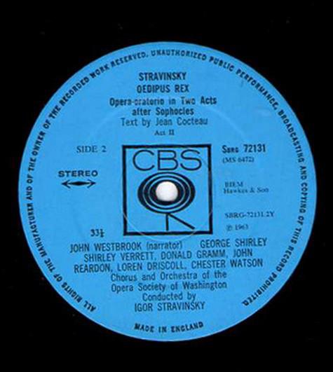 Stravinsky Oedipus Rex : LP pick-and-sell